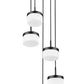Z-Lite Renaud 16" 5-Light LED-Integrated Matte Black Steel Frame Feathered White Glass Shade Chandelier