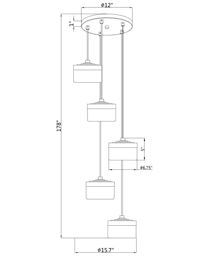 Z-Lite Renaud 16" 5-Light LED-Integrated Matte Black Steel Frame Feathered White Glass Shade Chandelier