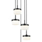 Z-Lite Renaud 16" 5-Light LED-Integrated Matte Black Steel Frame Feathered White Glass Shade Chandelier