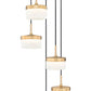Z-Lite Renaud 16" 5-Light LED-Integrated Modern Gold Steel Frame Feathered White Glass Shade Chandelier