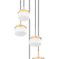 Z-Lite Renaud 16" 5-Light LED-Integrated Modern Gold Steel Frame Feathered White Glass Shade Chandelier