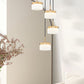 Z-Lite Renaud 16" 5-Light LED-Integrated Modern Gold Steel Frame Feathered White Glass Shade Chandelier