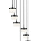 Z-Lite Renaud 21" 7-Light LED-Integrated Matte Black Steel Frame Feathered White Glass Shade Chandelier