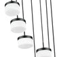 Z-Lite Renaud 21" 7-Light LED-Integrated Matte Black Steel Frame Feathered White Glass Shade Chandelier