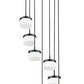 Z-Lite Renaud 21" 7-Light LED-Integrated Matte Black Steel Frame Feathered White Glass Shade Chandelier