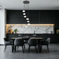 Z-Lite Renaud 21" 7-Light LED-Integrated Matte Black Steel Frame Feathered White Glass Shade Chandelier