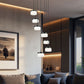 Z-Lite Renaud 21" 7-Light LED-Integrated Matte Black Steel Frame Feathered White Glass Shade Chandelier