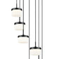 Z-Lite Renaud 21" 7-Light LED-Integrated Matte Black Steel Frame Feathered White Glass Shade Chandelier