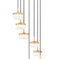 Z-Lite Renaud 21" 7-Light LED-Integrated Modern Gold Steel Frame Feathered White Glass Shade Chandelier