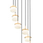 Z-Lite Renaud 21" 7-Light LED-Integrated Modern Gold Steel Frame Feathered White Glass Shade Chandelier