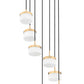 Z-Lite Renaud 21" 7-Light LED-Integrated Modern Gold Steel Frame Feathered White Glass Shade Chandelier