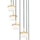 Z-Lite Renaud 21" 7-Light LED-Integrated Modern Gold Steel Frame Feathered White Glass Shade Chandelier