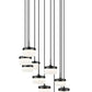 Z-Lite Renaud 28" 11-Light LED-Integrated Matte Black Steel Frame Feathered White Glass Shade Chandelier