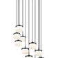 Z-Lite Renaud 28" 11-Light LED-Integrated Matte Black Steel Frame Feathered White Glass Shade Chandelier