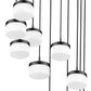 Z-Lite Renaud 28" 11-Light LED-Integrated Matte Black Steel Frame Feathered White Glass Shade Chandelier