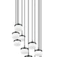 Z-Lite Renaud 28" 11-Light LED-Integrated Matte Black Steel Frame Feathered White Glass Shade Chandelier