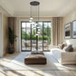 Z-Lite Renaud 28" 11-Light LED-Integrated Matte Black Steel Frame Feathered White Glass Shade Chandelier