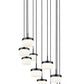 Z-Lite Renaud 28" 11-Light LED-Integrated Matte Black Steel Frame Feathered White Glass Shade Chandelier