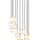 Z-Lite Renaud 28" 11-Light LED-Integrated Modern Gold Steel Frame Feathered White Glass Shade Chandelier