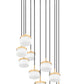 Z-Lite Renaud 28" 11-Light LED-Integrated Modern Gold Steel Frame Feathered White Glass Shade Chandelier