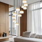 Z-Lite Renaud 28" 11-Light LED-Integrated Modern Gold Steel Frame Feathered White Glass Shade Chandelier