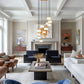 Z-Lite Renaud 28" 11-Light LED-Integrated Modern Gold Steel Frame Feathered White Glass Shade Chandelier
