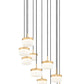 Z-Lite Renaud 28" 11-Light LED-Integrated Modern Gold Steel Frame Feathered White Glass Shade Chandelier