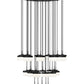Z-Lite Renaud 41" 27-Light LED-Integrated Matte Black Steel Frame Feathered White Glass Shade Chandelier