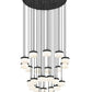 Z-Lite Renaud 41" 27-Light LED-Integrated Matte Black Steel Frame Feathered White Glass Shade Chandelier