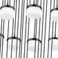 Z-Lite Renaud 41" 27-Light LED-Integrated Matte Black Steel Frame Feathered White Glass Shade Chandelier
