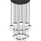 Z-Lite Renaud 41" 27-Light LED-Integrated Matte Black Steel Frame Feathered White Glass Shade Chandelier