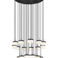 Z-Lite Renaud 41" 27-Light LED-Integrated Matte Black Steel Frame Feathered White Glass Shade Chandelier