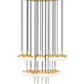 Z-Lite Renaud 41" 27-Light LED-Integrated Modern Gold Steel Frame Feathered White Glass Shade Chandelier