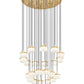 Z-Lite Renaud 41" 27-Light LED-Integrated Modern Gold Steel Frame Feathered White Glass Shade Chandelier