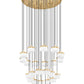 Z-Lite Renaud 41" 27-Light LED-Integrated Modern Gold Steel Frame Feathered White Glass Shade Chandelier