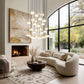 Z-Lite Renaud 41" 27-Light LED-Integrated Modern Gold Steel Frame Feathered White Glass Shade Chandelier