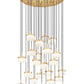Z-Lite Renaud 41" 27-Light LED-Integrated Modern Gold Steel Frame Feathered White Glass Shade Chandelier