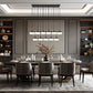 Z-Lite Renaud 47" 17-Light LED-Integrated Matte Black Steel Frame Feathered White Glass Shade Linear Chandelier