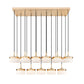 Z-Lite Renaud 47" 17-Light LED-Integrated Modern Gold Steel Frame Feathered White Glass Shade Linear Chandelier