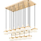 Z-Lite Renaud 47" 17-Light LED-Integrated Modern Gold Steel Frame Feathered White Glass Shade Linear Chandelier