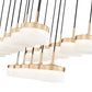 Z-Lite Renaud 47" 17-Light LED-Integrated Modern Gold Steel Frame Feathered White Glass Shade Linear Chandelier