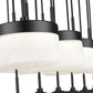 Z-Lite Renaud 59" 23-Light LED-Integrated Matte Black Steel Frame Feathered White Glass Shade Linear Chandelier