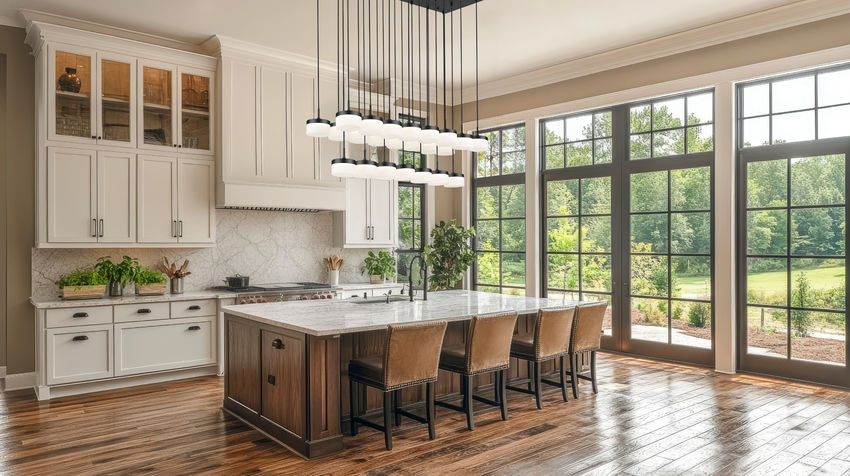 Z-Lite Renaud 59" 23-Light LED-Integrated Matte Black Steel Frame Feathered White Glass Shade Linear Chandelier