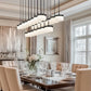Z-Lite Renaud 59" 23-Light LED-Integrated Matte Black Steel Frame Feathered White Glass Shade Linear Chandelier