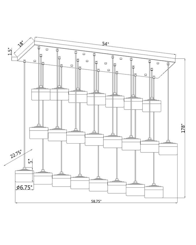 Z-Lite Renaud 59" 23-Light LED-Integrated Matte Black Steel Frame Feathered White Glass Shade Linear Chandelier