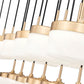 Z-Lite Renaud 59" 23-Light LED-Integrated Modern Gold Steel Frame Feathered White Glass Shade Linear Chandelier