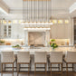 Z-Lite Renaud 59" 23-Light LED-Integrated Modern Gold Steel Frame Feathered White Glass Shade Linear Chandelier