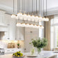 Z-Lite Renaud 59" 23-Light LED-Integrated Modern Gold Steel Frame Feathered White Glass Shade Linear Chandelier