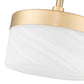 Z-Lite Renaud 7" 1-Light LED-Integrated Modern Gold Steel Frame Feathered White Glass Shade Pendant Light