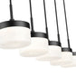 Z-Lite Renaud 7" 5-Light LED-Integrated Matte Black Steel Frame Feathered White Glass Shade Linear Chandelier